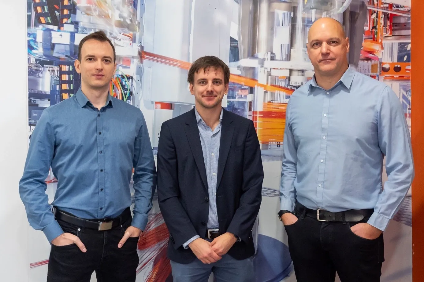 Szabolcs Kiss, Operational Director of the Motorsport Engineering Programme, Dániel Boriszov, Race Engineer, and Professor Dr Dániel Feszty, Head of the Department of Vehicle Development. (Photo: András Adorján)